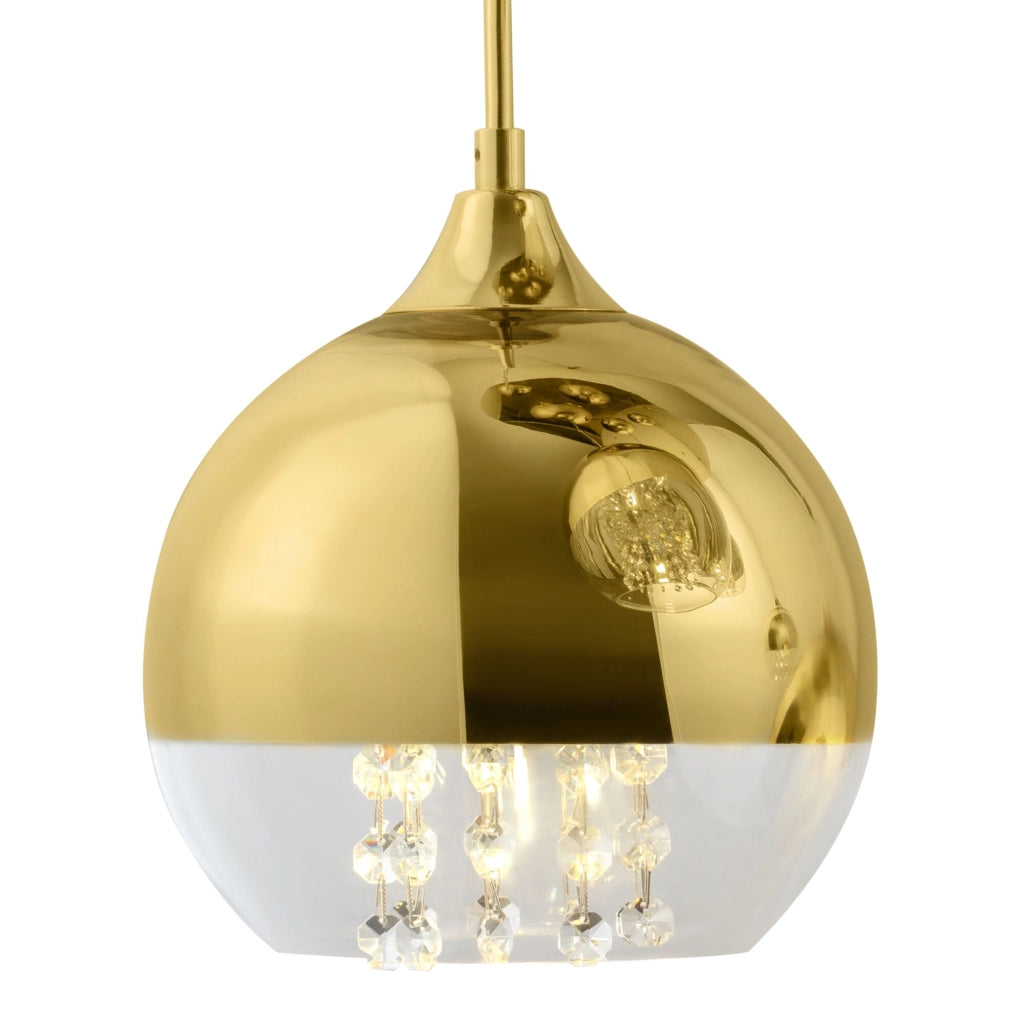 Lampadario Maytoni Fermi 5 luci vetro cristalli ottone