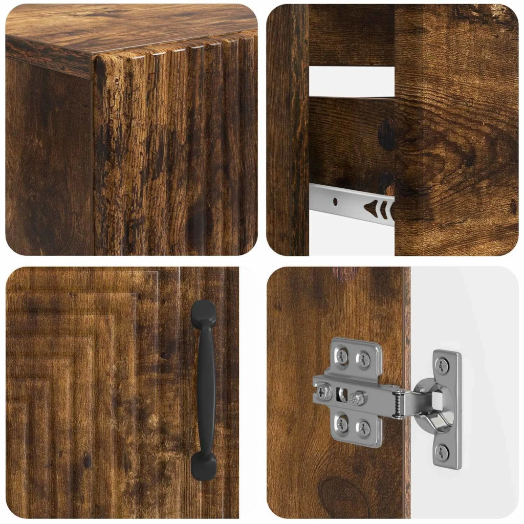Set di Mobili da Bagno da 4 Pezzi HAARLEM Rovere Fumo 3417941