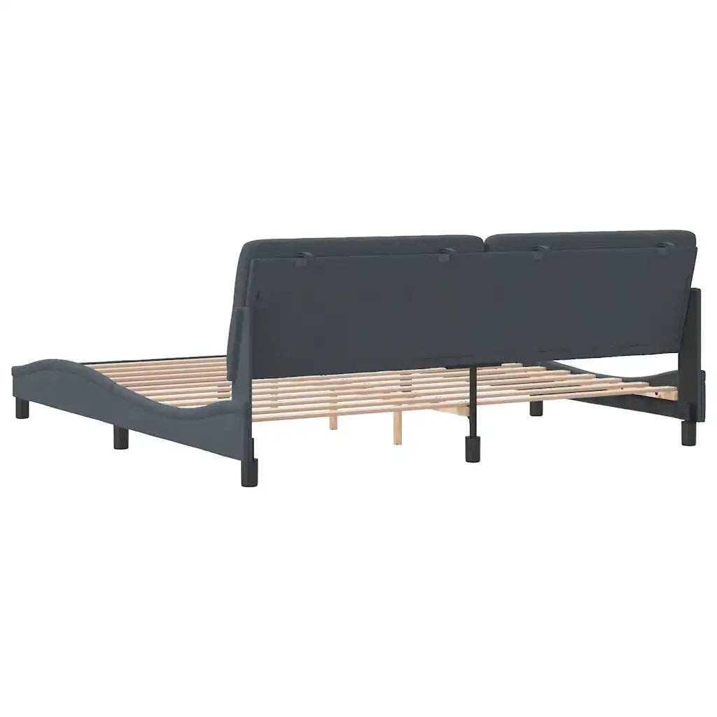 Giroletto senza Materasso Grigio Scuro 200x200 cm Velluto