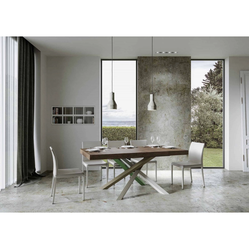 Tavolo allungabile 90x180/440 cm Volantis telaio gambe 4 colori (A) - Noce