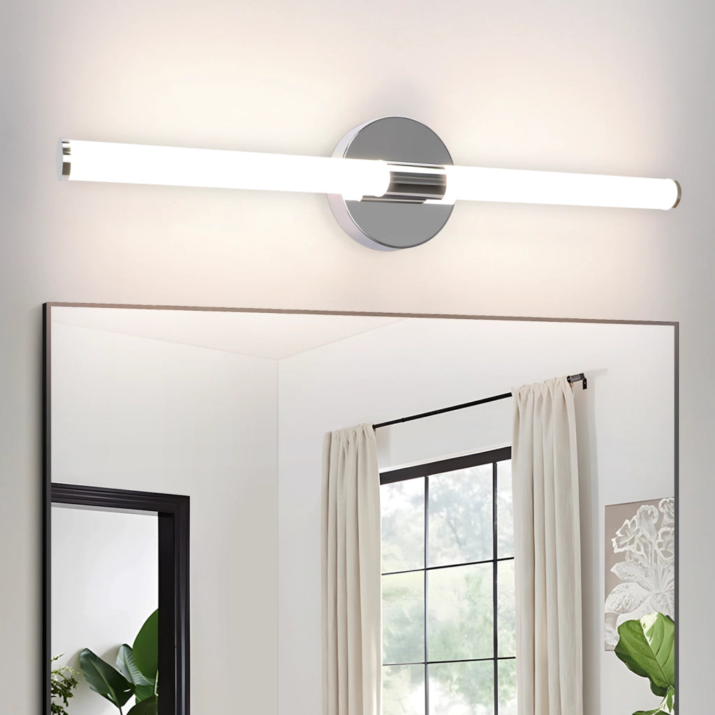 ZMH Lampada da Specchio LED a Parete 8W 60 cm 4000K Luce Neutra Moderna IP44 Cromata per Armadio da Bagno Cantina Cucina