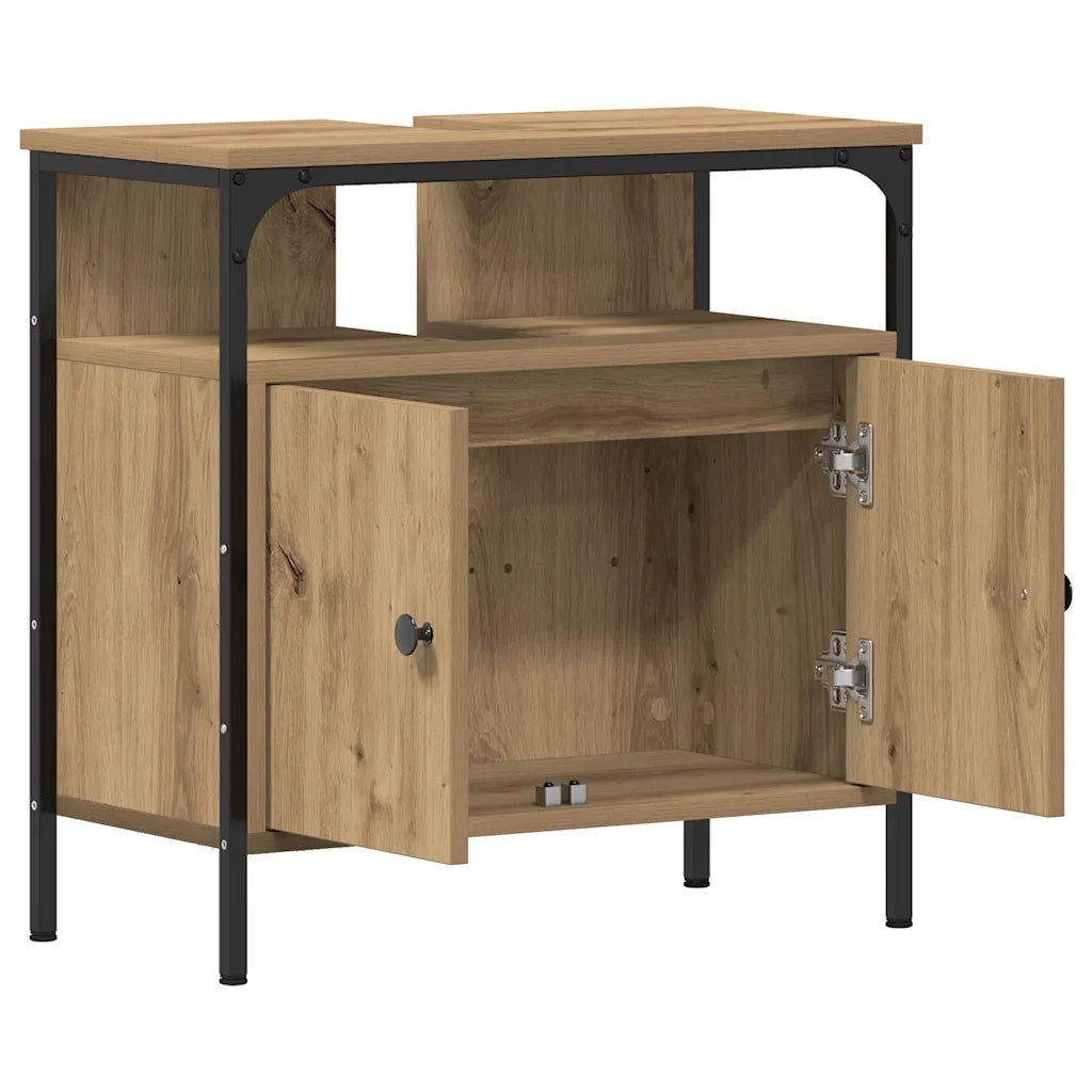 Mobile Lavabo Bagno-Armadietto da bagno Rovere Artigianale 60x30x60cm Truciolato