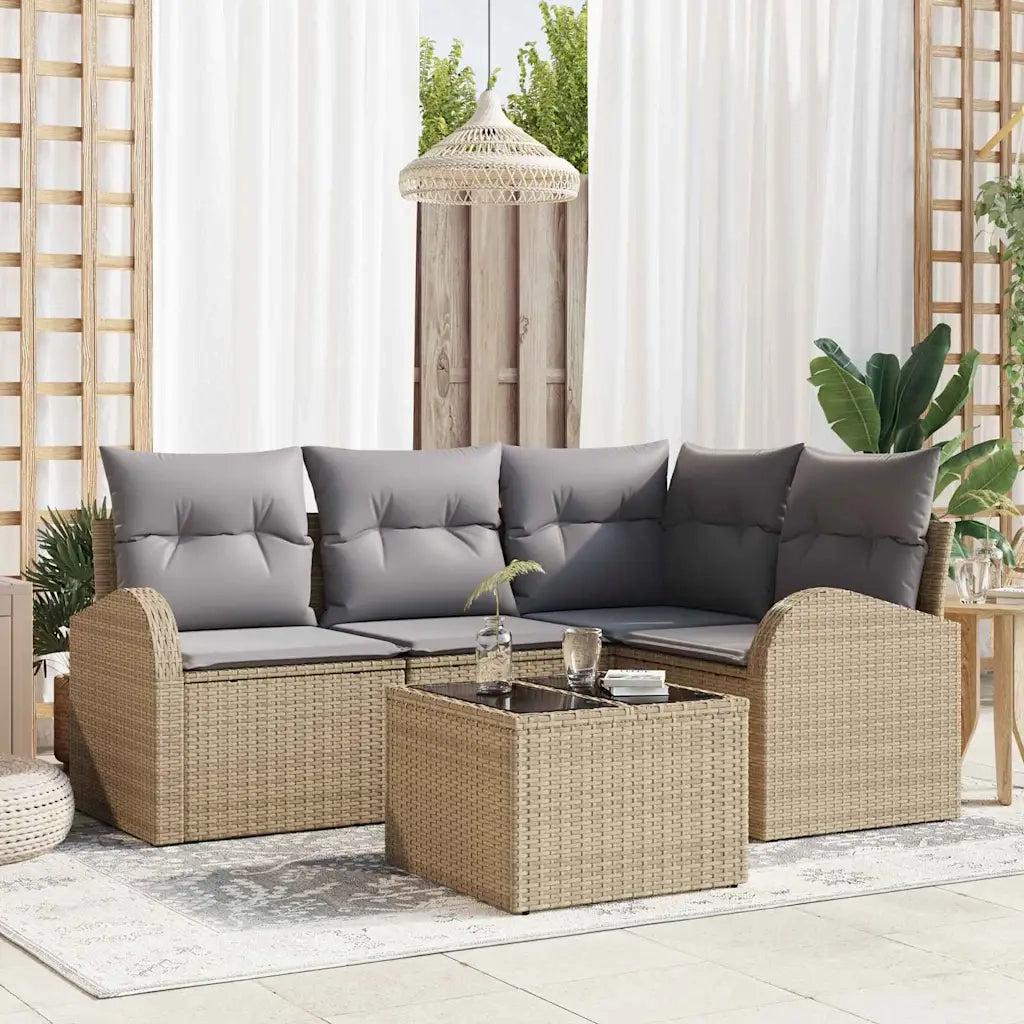 Set Divano da Giardino Beige polyrattan 3346030