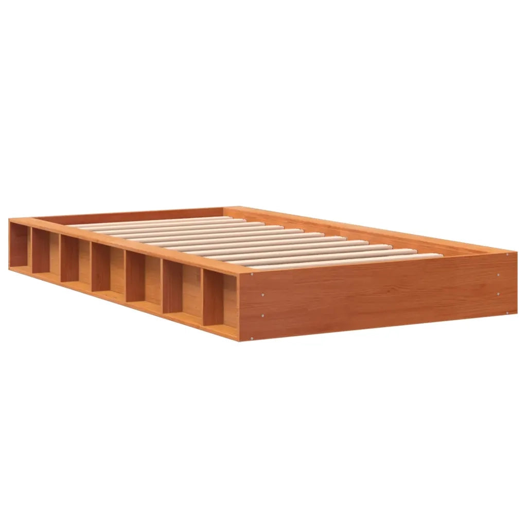 Letto senza Materasso-Struttura Letto Marrone Cera 90x190 cm in Legno di Pino 677848