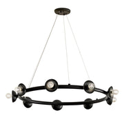Lampadario loft nero satinato anello Ø88 9xE14 Kichler