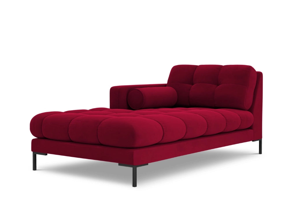 Cosmopolitan Design - Chaise longue sinistra "Bali" in velluto rosso 