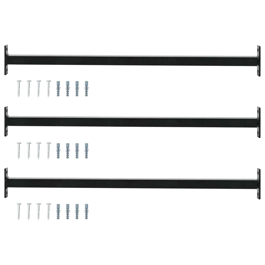 Barra di Sicurezza Regolabile per Finestra 3 pcs Nero Acciaio 42031310