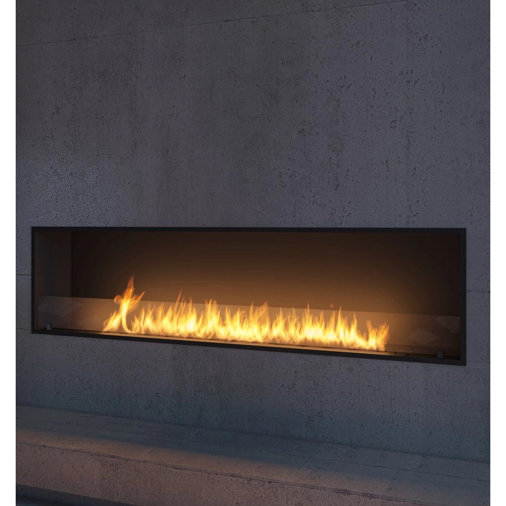 Caminetto a Bioetanolo Inside Black 2000 da Incasso - Nero Opaco, con Vetro, Bruciatore 6L, Design Moderno