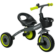 Triciclo con campanello e cestino sellino regolabile con schienale ¨C Xylo ¨C nero 2-5 anni
