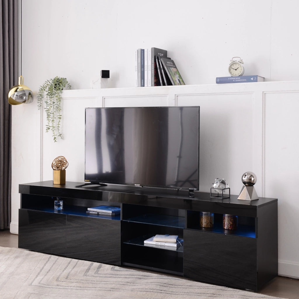 Mobile TV con LED ¨C MINIMAL ¨C Nero, 180 cm