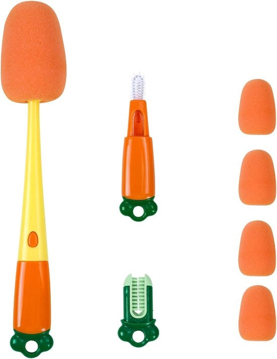 Set di pennelli per biberon 3 in 1, pennello per biberon in silicone, pennello per pulizia di biberon