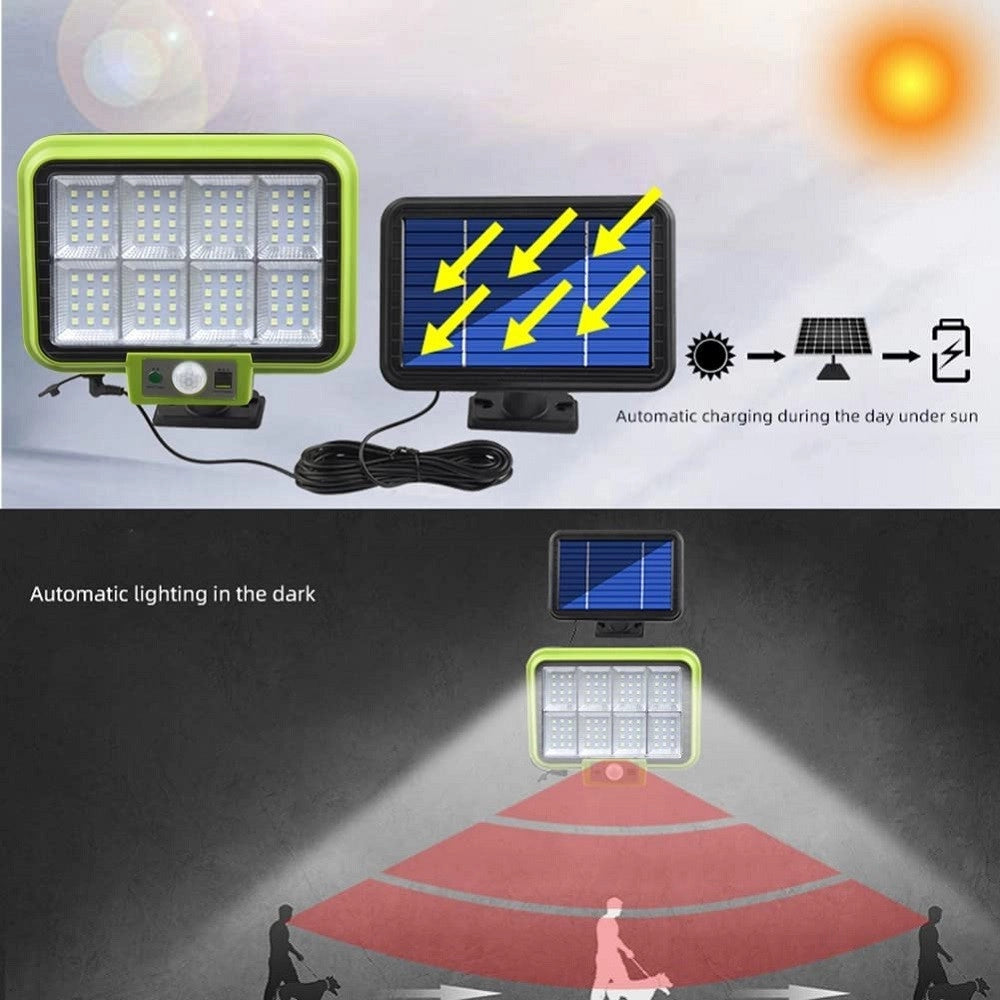 Trade Shop - Lampada A Energia Solare Sensore Movimento 3 Modalità Impermeabile Scale Giardino -