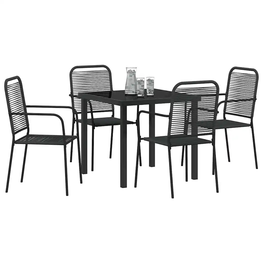 Set da Pranzo per Giardino 5 pcs Nero 3379157