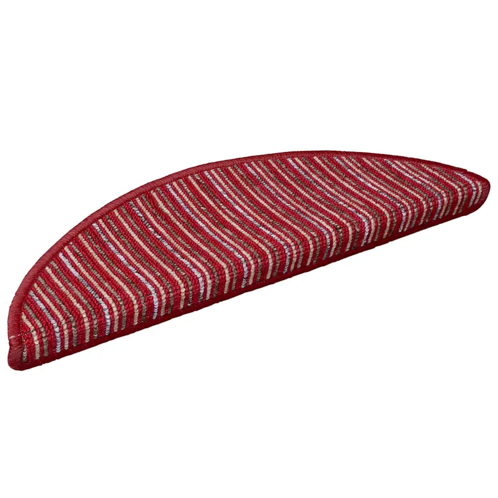 Tappetini per scale autoadesivi 15 pz | Gradini per Scale Rosso 56 x 17 x 3 cm
