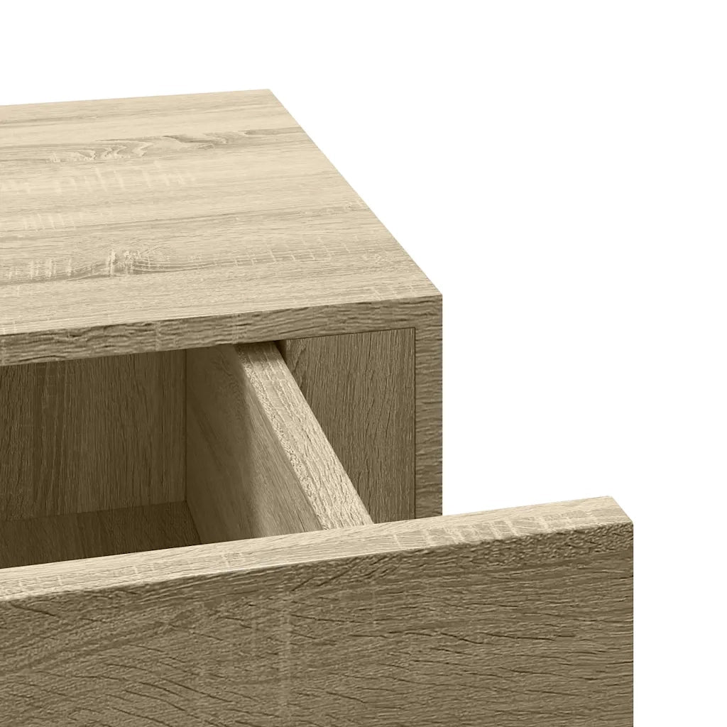 2 pz Scaffali con Cassetti da Parete | Mensola sospesa Rovere 60x23,5x10 cm MDF