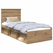 Letto singolo | Letto per adulti | Struttura del letto con testiera Rovere Artigianale 90 x 200 cm