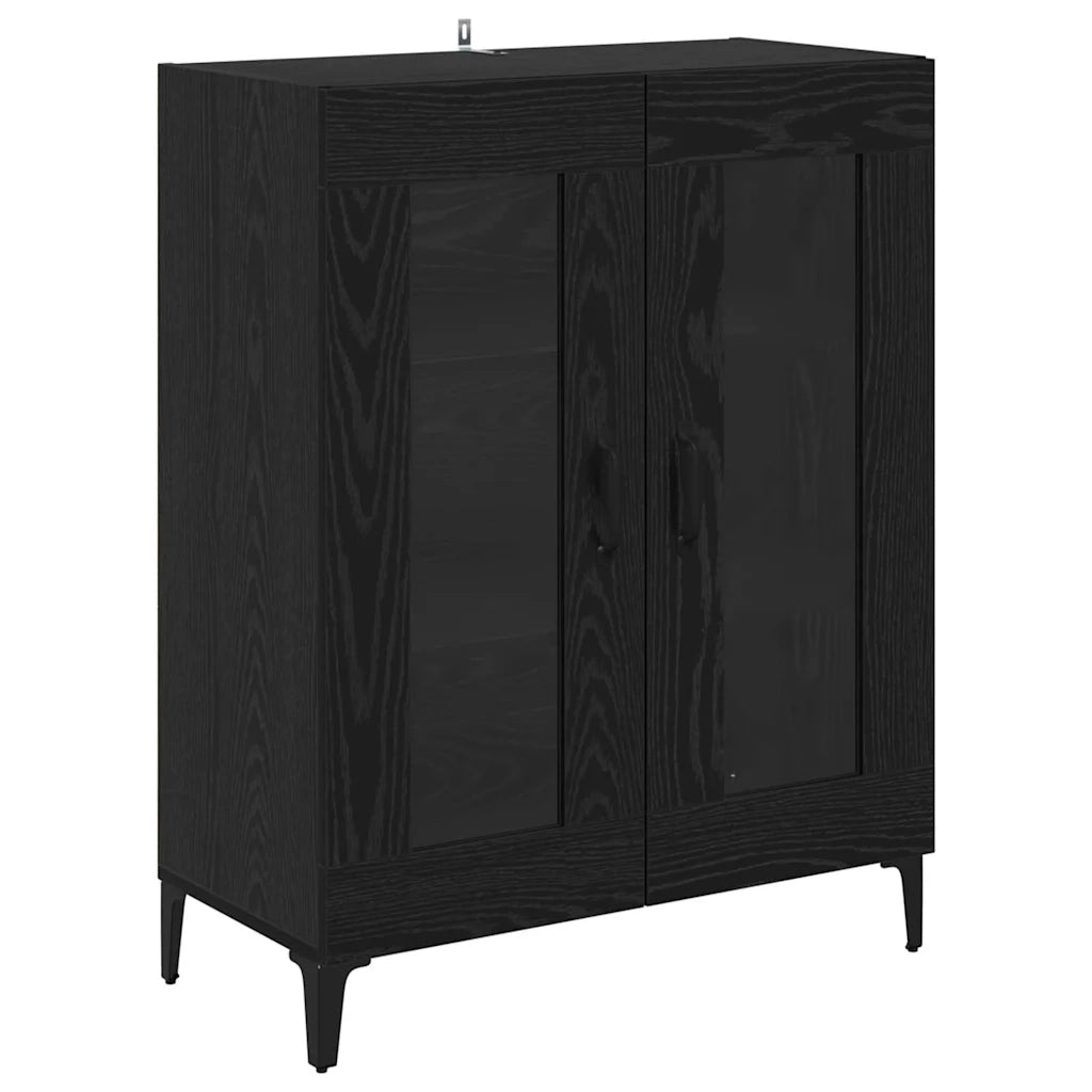 Credenza-Buffet-Armadio da cucina Rovere Nero 69,5 x 34 x 180 cm Legno multistrato 916162