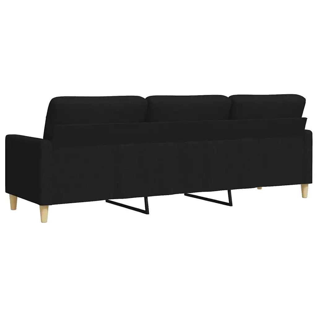 Divano a 3 Posti-Sofa 3 Posti Nero 210 cm in Tessuto