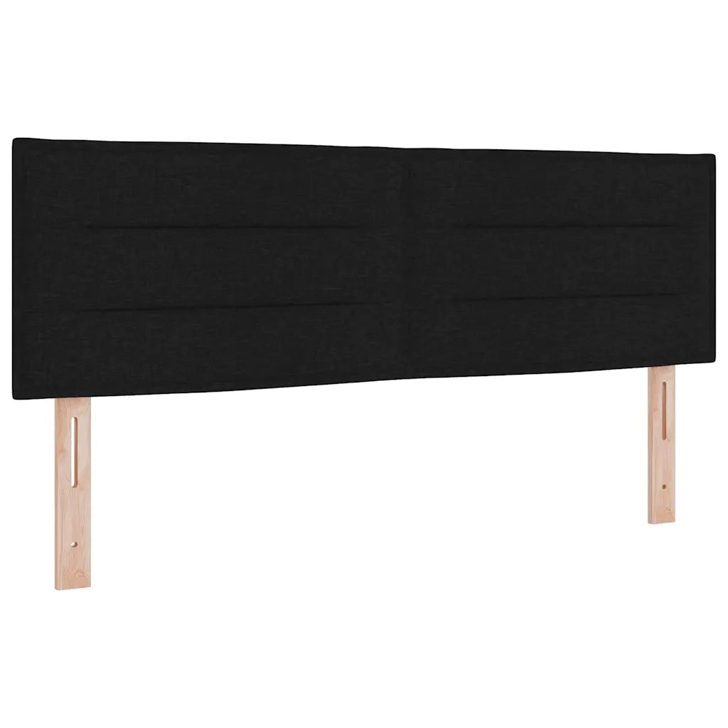 Letto a Sorgente LED con materasso Nero 140 x 200 cm Tessuto