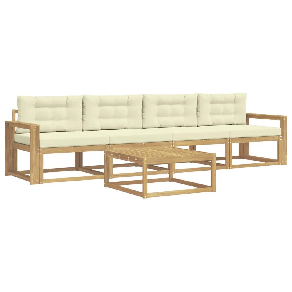 Set di divani da esterno 4 pz Bianco e Crema 3386029