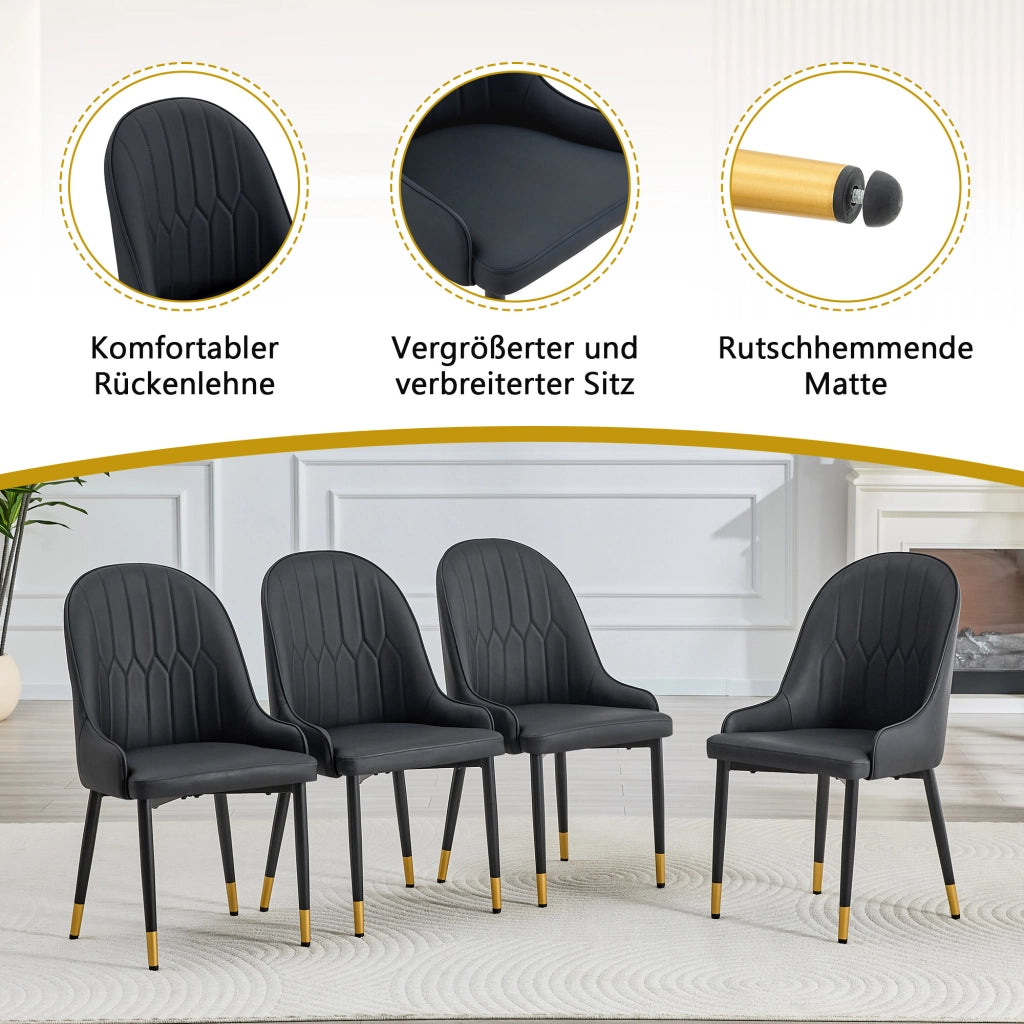 SEDIA da pranzo Set da 2 pezzi 91 cm PU Nero