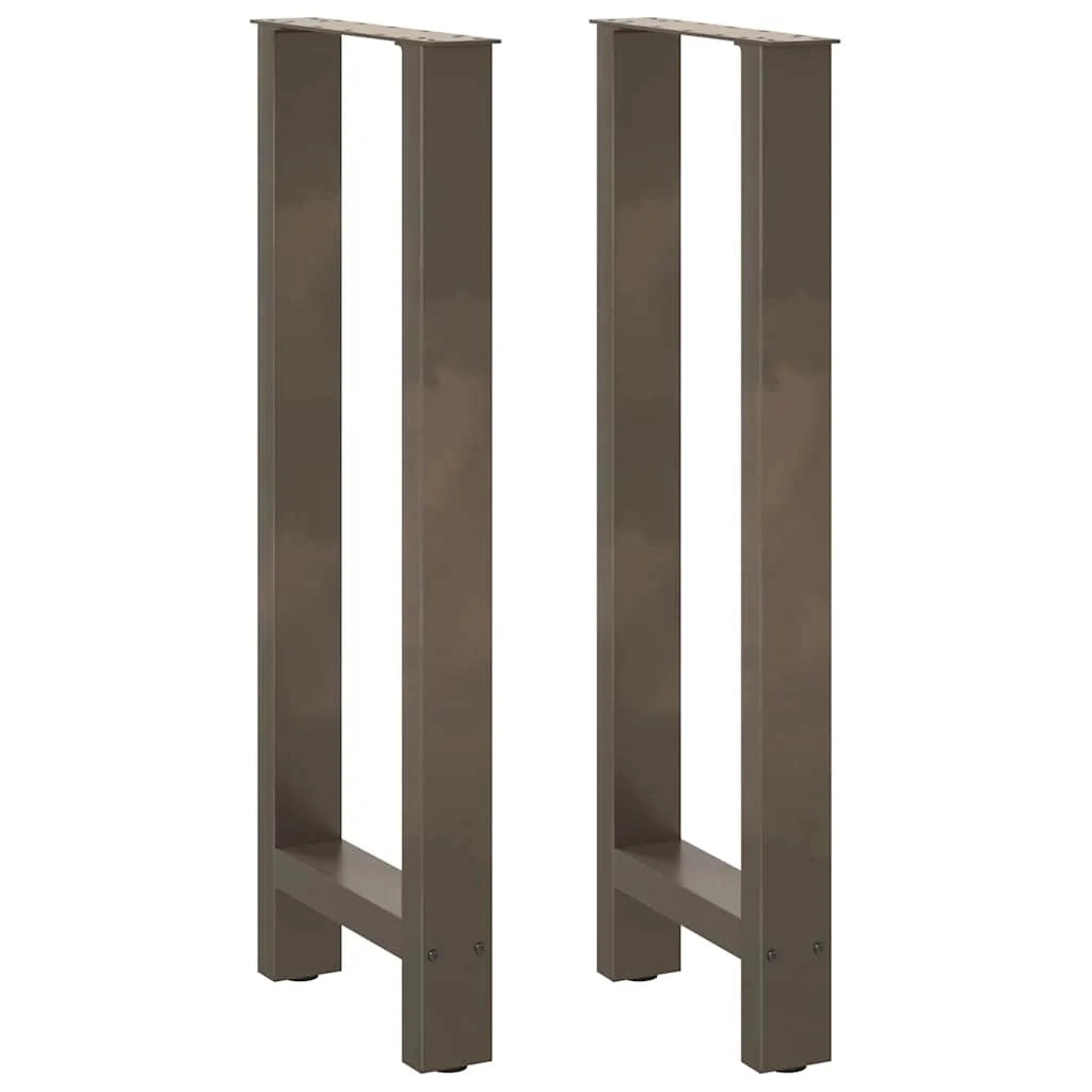 Set di 2 gambe per tavolo da bar regolabili dal design moderno in acciaio verniciato a polvere 50 x 100 cm acciaio naturale 02_0057583