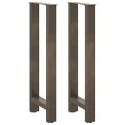 Set di 2 gambe per tavolo da bar regolabili dal design moderno in acciaio verniciato a polvere 50 x 100 cm acciaio naturale 02_0057583