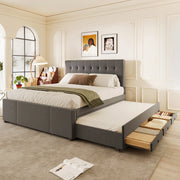 letto imbottito lino grigio 140 x 200 cm