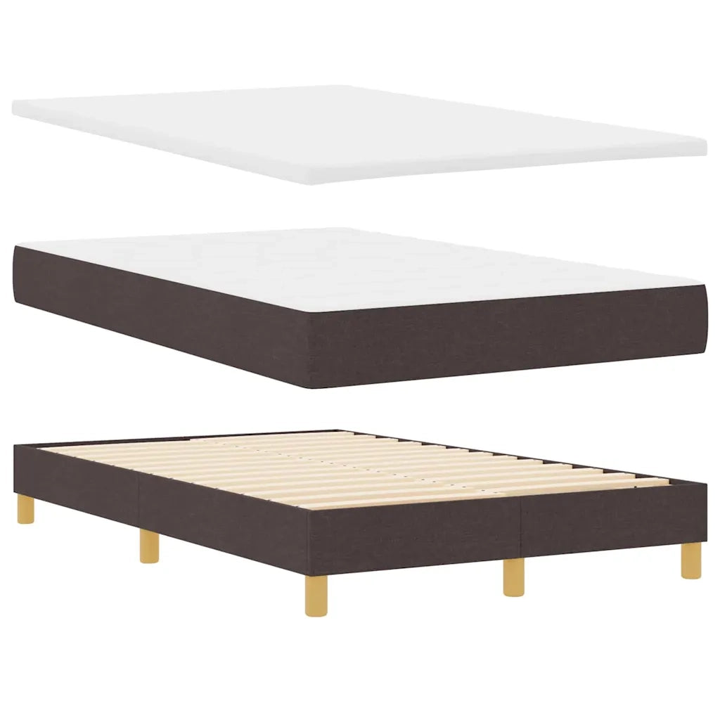 Letto a Sorgente LED con led Marrone Scuro 120 x 190 cm Tessuto