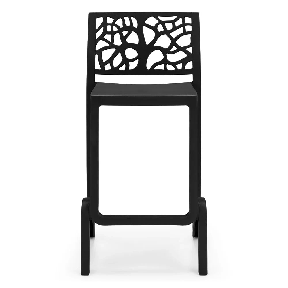 Sgabello in polipropilene TETI altezza seduta 65cm, impilabile, idrorepellente, resistente ai raggi UV, design moderno e innovativo, ideale per la cucina, la veranda o giardino colore Ghisa