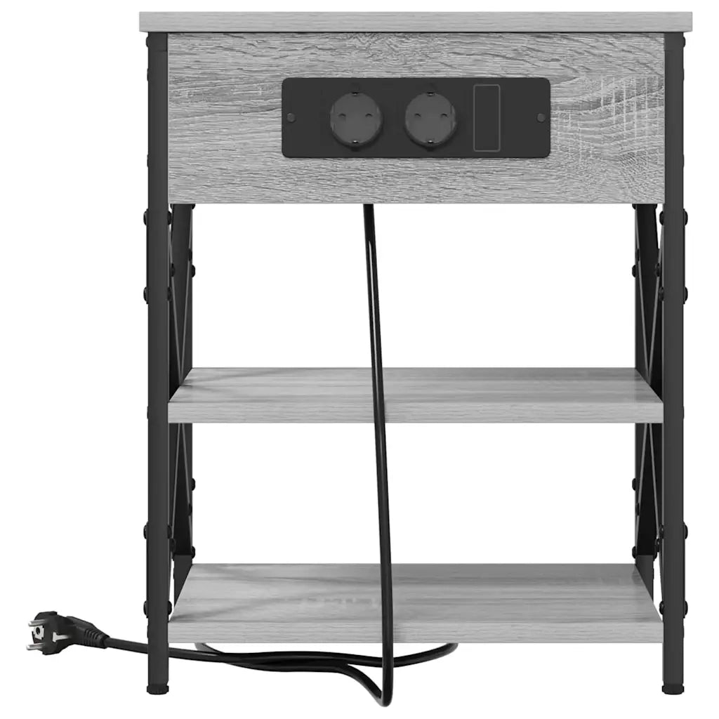 Comodino | Armadio da Notte | Mobiletto da notte con lo scaffale Grigio Sonoma 41 x 31 x 51 cm