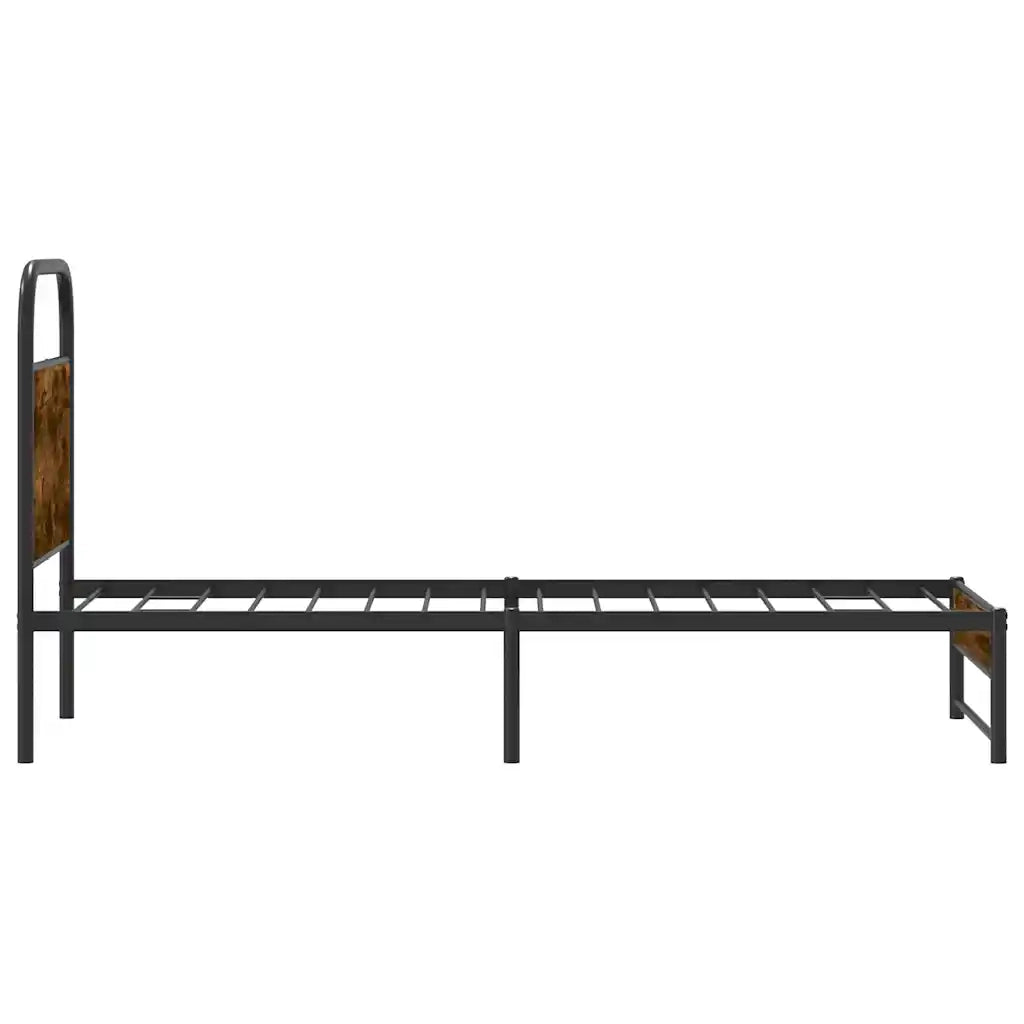 Giroletto senza Materasso-Struttura Letto Rovere Fumo 75x190 cm in Truciolato 454543