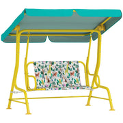 Altalena per bambini 2 posti con tetto regolabile ¨C zephmum ¨C Verde 112x75x120cm