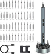53 in 1 multitool di precisione elettrico con display digitale - set di riparazione mini con batteria - stazione di ricarica - 4 velocità di rotazione regolabili - riparazione di chiavi