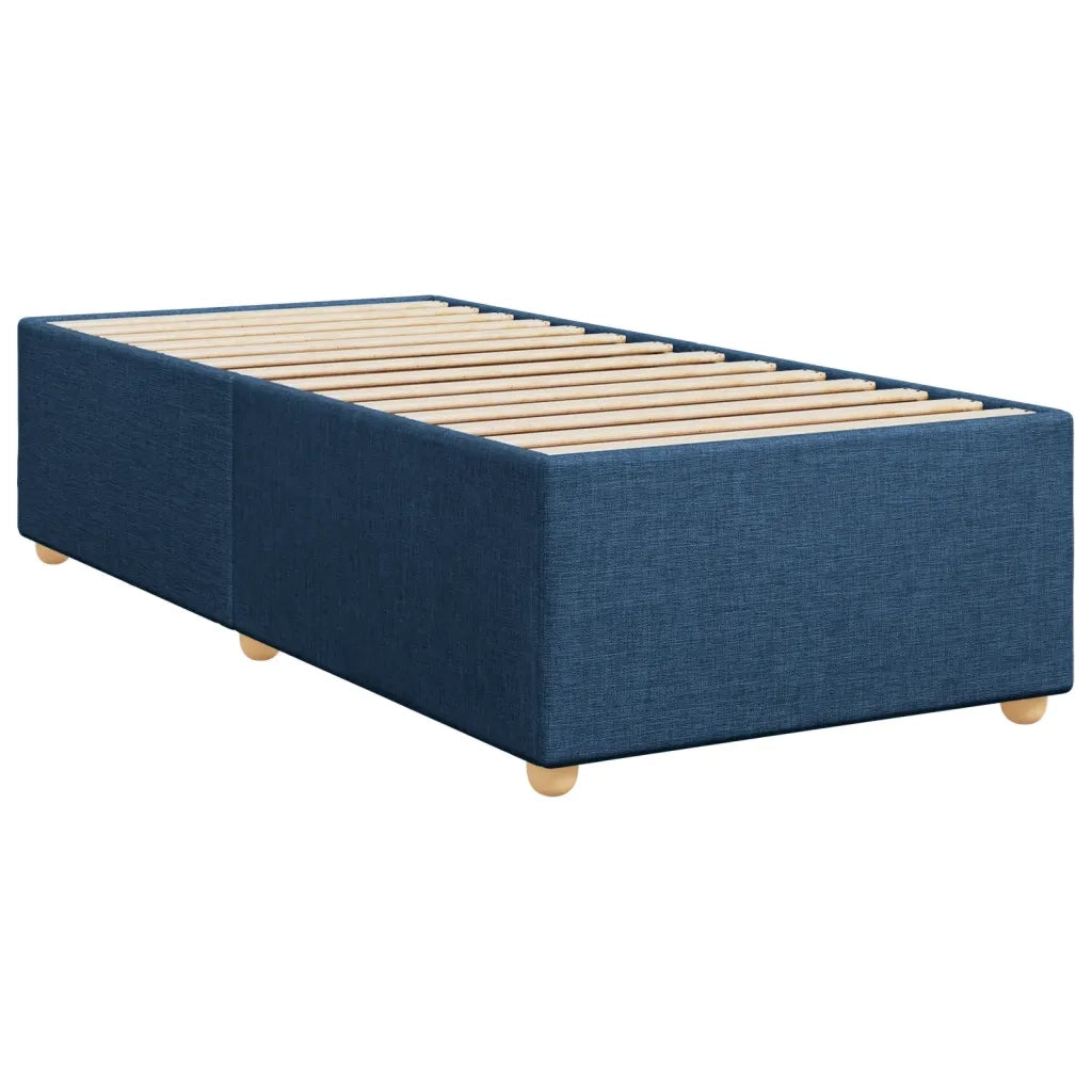 Letto singolo | Letto per adulti | Giroletto a Molle con Materasso Blu 90x200 cm inTessuto