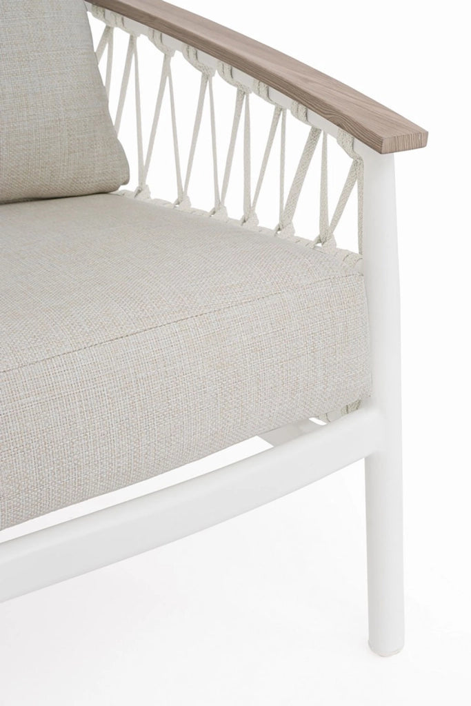 Divano da Giardino 2 Posti con Cuscini 140x75x85h cm in Alluminio e PP Fenix Vapor