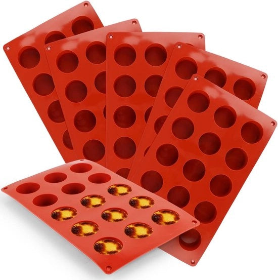 6 muffinetti mini - 294 x 173 x 15 cm - cilindro in silicone marrone