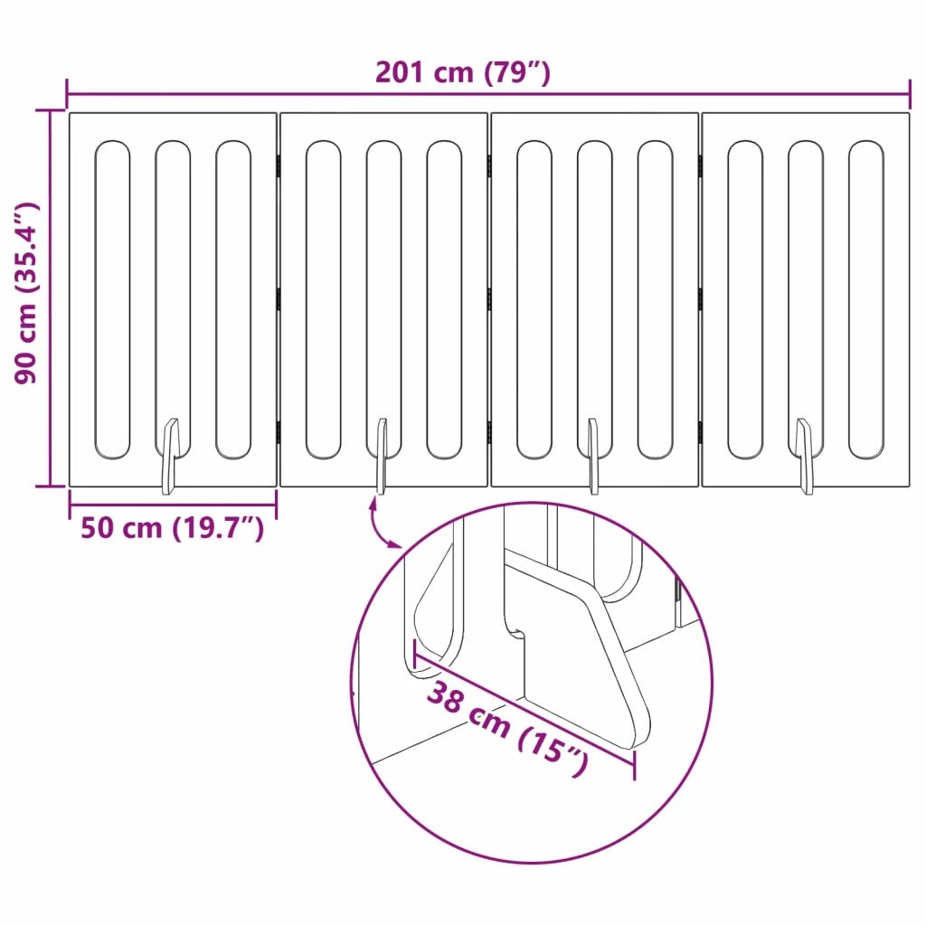 Recinto pieghevole per animali 4 pcs Bianco Lucido 8005980