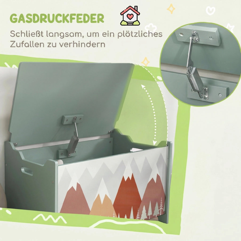 Casetta Giocattoli con Coperchio ¨C Zephmum ¨C Verde 60x40x30
