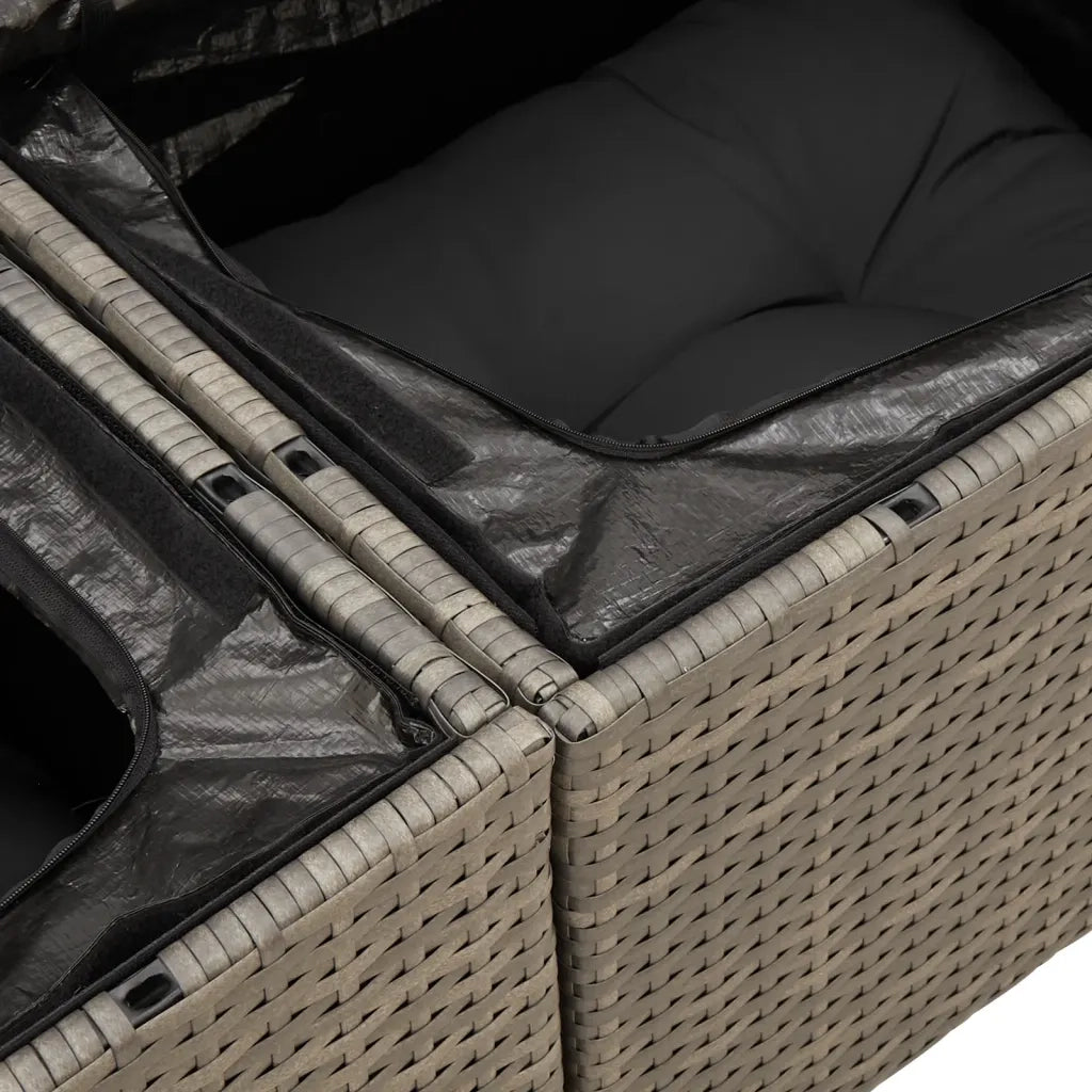 Set Divano da Giardino 8 pz con Cuscini Grigio in Polyrattan 3256571
