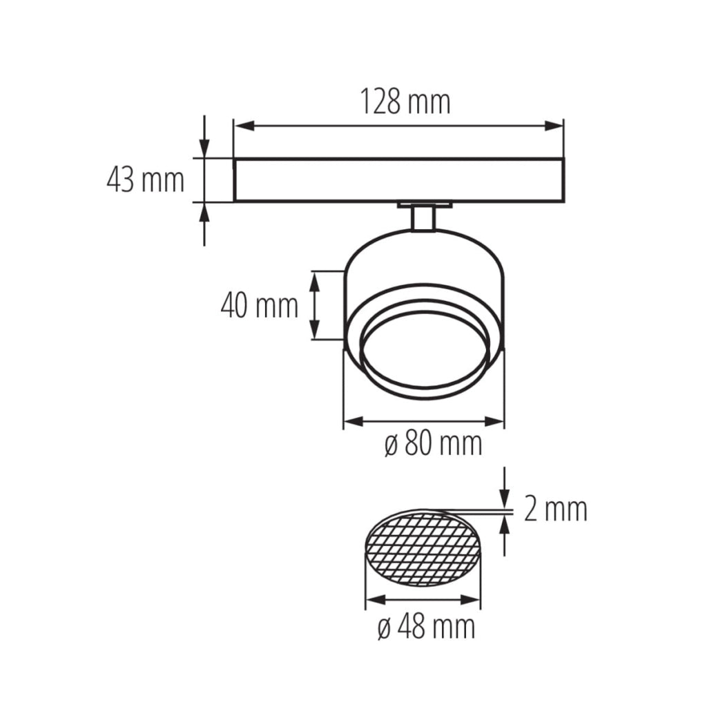 Faretto su binario nero LED 18W Kanlux BTL 35651