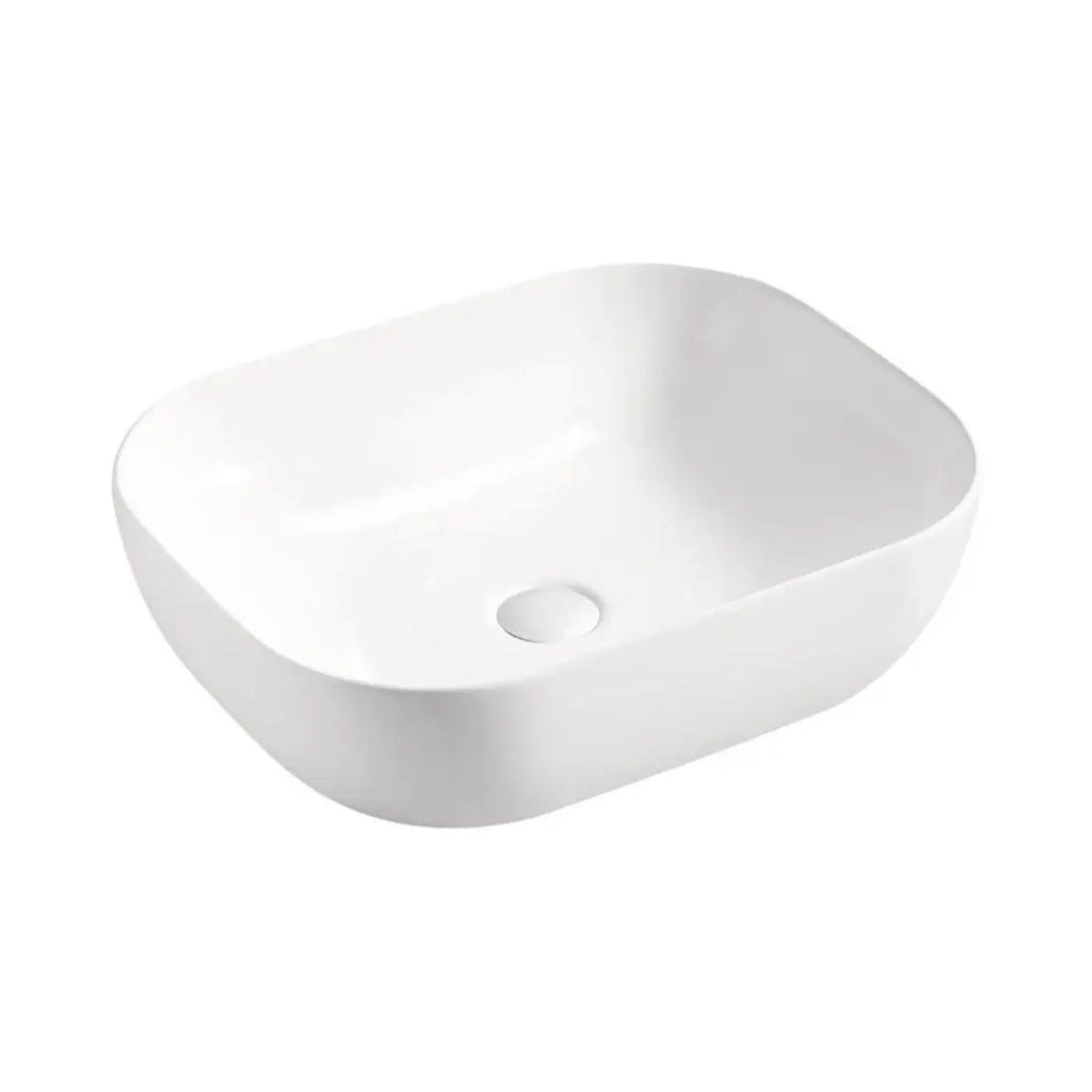 Set ICON bianco: mobili sotto lavabo 180cm con nicchie visibili + piano per lavabo + due lavabi da appoggio bianchi