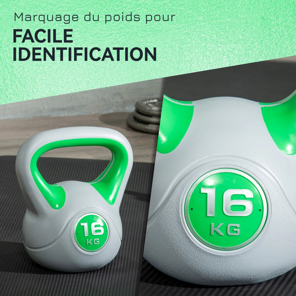 Kettlebell 16 kg ¨C Minimal ¨C Verde, 27x17x31 cm