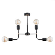 Plafoniera industriale nera geometrica 4xE27 Alfa TRANSFORMERS