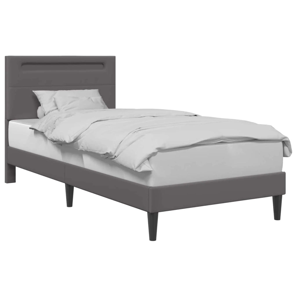 Struttura del letto con testiera Grigio 80 x 200 cm Similpelle 42028003
