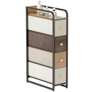Cassettiera 4 Cassetti Tessuto Struttura Metallo ¨C zephmum ¨C Grigio 80x40x80