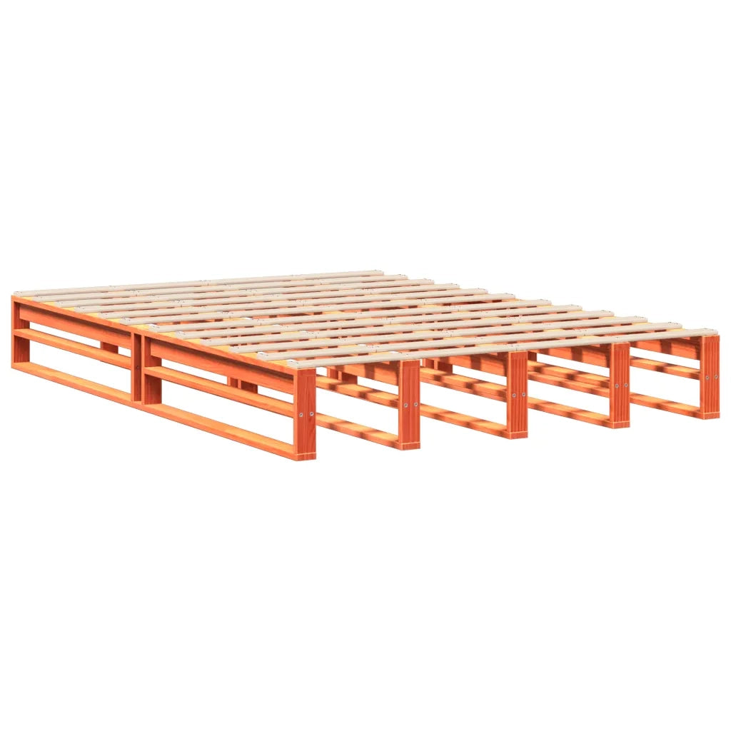 Giroletto senza Materasso-Struttura Letto Marrone Cera 140x200cm Massello Pino 223670