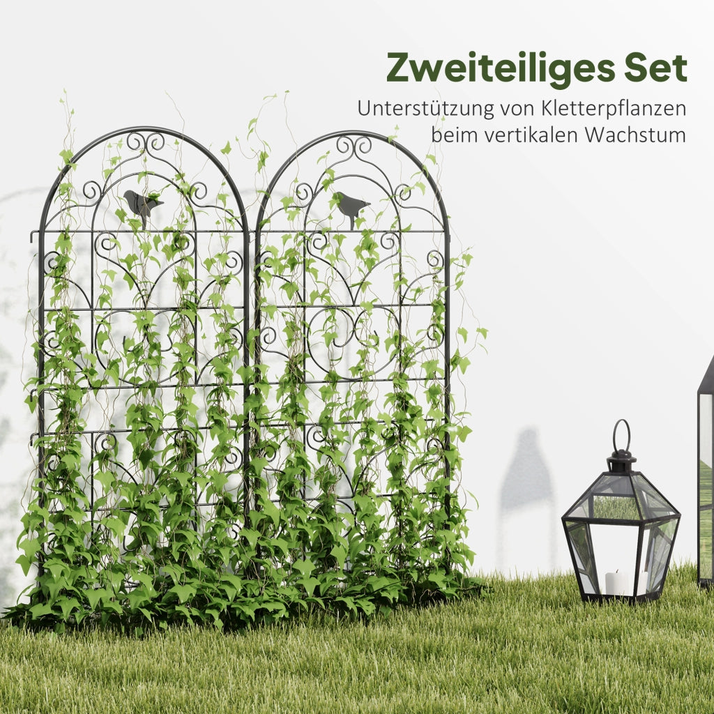 SPALLIERA Set da 2 pezzi 50x120 cm Metallo Nero