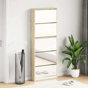 Scarpiera a 5 Strati con Specchio Rovere 63x17x169,5 cm 273937
