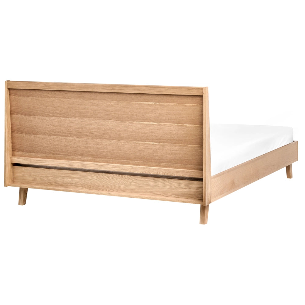 Letto in legno impiallacciato in rovere chiaro MDF impiallacciato in rovere 140 x 200 cm classic con base letto